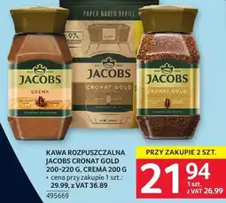 Selgros Kawa rozpuszczalna Jacobs Cronat Gold 200-220g, Crema 200g oferta