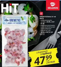 Selgros Krewetki białe 31-40 800g Ocean 605125 oferta