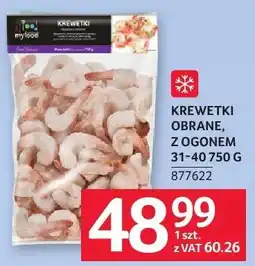 Selgros Krewetki obrane z ogonem 31-40 750g Myfood 877622 oferta