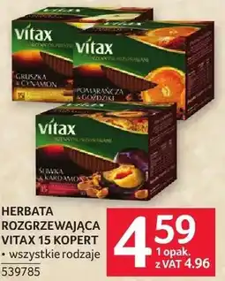 Selgros Herbata rozgrzewająca Vitax 15 kopert oferta