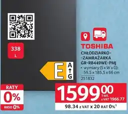 Selgros Chłodziarko-zamrażarka TOSHIBA GR-RB440WE-PMJ oferta