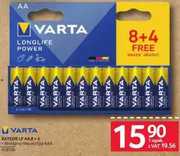 Selgros Baterie VARTA LONGLIFE POWER AA 8+4 oferta