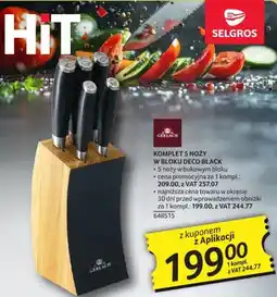 Selgros Komplet 5 noży w bloku Deco Black oferta