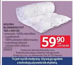 Selgros Kołdra blommenslyst 160x200 cm oferta