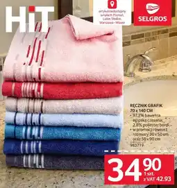 Selgros Ręcznik grafik 70x140 cm oferta