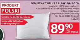 Selgros Poduszka z wełną z alpaki 70x80 cm oferta