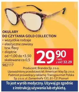 Selgros Okulary do czytania Gold Collection oferta