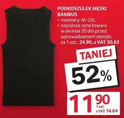 Selgros Podkoszulek męski Bambus rozmiary M-3XL oferta