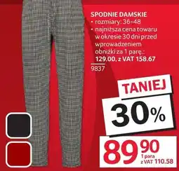 Selgros Spodnie damskie rozmiary 36-48 oferta