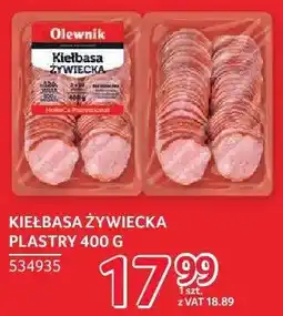 Selgros Kiełbasa żywiecka plastry Olewnik oferta