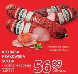 Selgros Kiełbasa krakowska sucha Olewnik wybrane rodzaje oferta