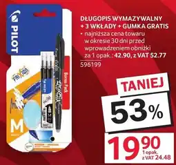 Selgros Długopis wymazywalny 3 wkłady + 1 wkład gratis oferta