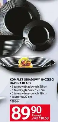Selgros KOMPLET OBIADOWY 19 CZĘŚCI LORENA BLACK oferta