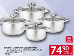 Selgros Komplet garnków 8 części Matteo oferta