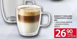 Selgros KOMPLET 2 SZKLANEK TERMICZNYCH 250 ML MIA oferta