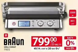 Selgros Grill BRAUN CG9047 2000 W 851 cm² oferta