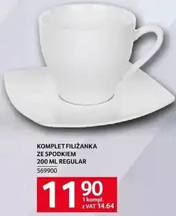 Selgros KOMPLET FILIŻANKA ZE SPODKIEM 200 ML REGULAR oferta