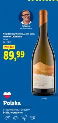 Lidl Wino Chardonnay Vinifera, Winnice Charbelin białe wytrawne oferta