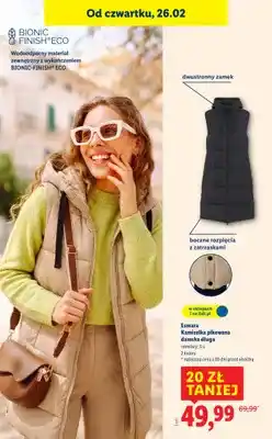 Lidl Kamizelka pikowana, damska, długa, 2 kolory oferta