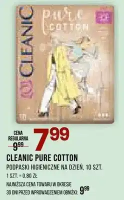 Drogerie Natura Podpaski higieniczne Cleanic Pure Cotton oferta