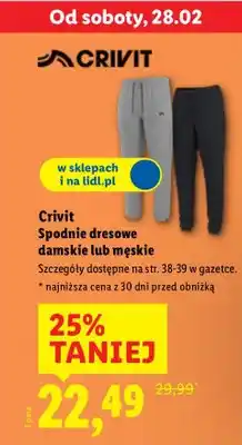 Lidl Spodnie dresowe damskie lub męskie oferta