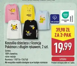ALDI Koszulka dziecięca z licencją Pokémon z długim rękawem, 2 szt oferta