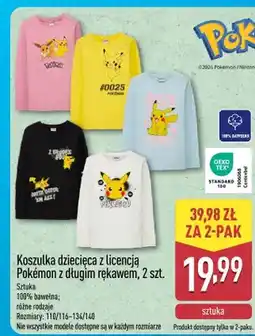 ALDI Koszulka dziecięca z licencją Pokémon z długim rękawem, 2 szt oferta