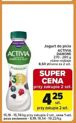 Carrefour Express Jogurt do picia Activia Danone różne rodzaje oferta