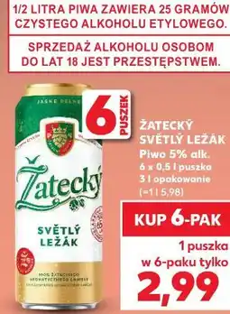 Kaufland ŽATECKÝ SVĚTLÝ LEŽÁK Piwo 5% alk oferta