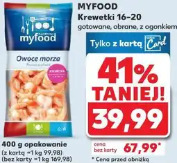 Kaufland MYFOOD Krewetki 16-20 gotowane, obrane, z ogonkiem oferta