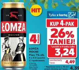 Kaufland Łomża Mocne Piwo 7% alk. 4 x 0,5 l puszka oferta