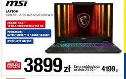 RTV EURO AGD Laptop CYBORG 15 I5 16/512GB 5050 W11 oferta