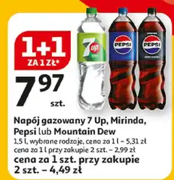 Auchan Napój gazowany 7 Up, Mirinda, Pepsi lub Mountain Dew oferta