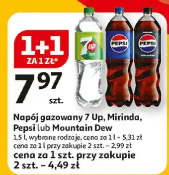 Napój gazowany 7 Up, Mirinda, Pepsi lub Mountain Dew