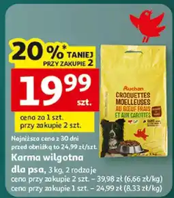 Auchan Karma wilgotna dla psa, 2 rodzaje oferta
