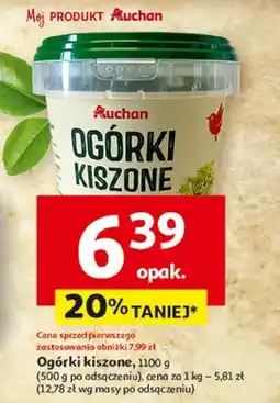 Auchan Ogórki kiszone oferta