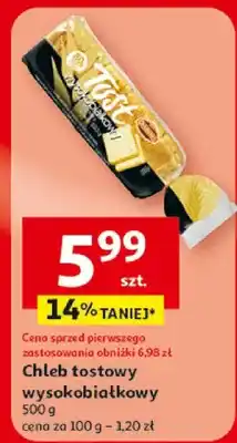 Auchan Chleb tostowy wysokobłonnikowy oferta