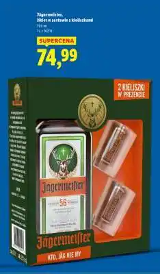 Lidl Jägermeister, likier w zestawie z kieliszkami oferta