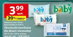Auchan Chusteczki nawilżane sensitive Auchan Baby oferta