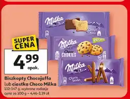 Auchan Ciastka z kawałkami czekolady Milka Pieguski oferta