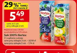 Auchan Sok jabłko borówka amerykańska Hortex oferta