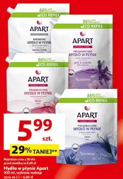 Auchan Mydło w płynie wanilia i gardenia zapas Apart Natural oferta
