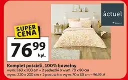 Auchan Komplet pościeli bawełnianej 220 x 200 cm + 2 70 80 Actuel oferta