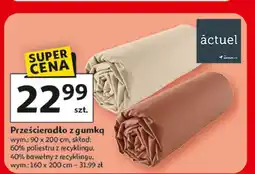 Auchan Prześcieradło bawełna z gumką 160 x 200 cm Actuel oferta