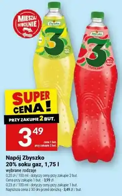 Twój Market Napój Zbyszko 20% soku gaz oferta