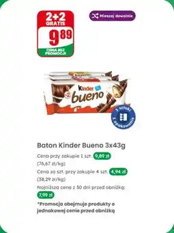 Dino Wafelek Kinder Bueno 3x43 g 2+2 GRATIS oferta