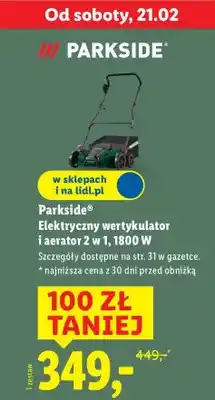 Lidl Elektryczny wertykulator i aerator 2 w 1, 1800 W oferta