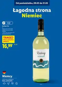 Lidl Wino Riesling Feinherb białe pósłodkie oferta