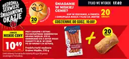 Biedronka Frankfurterki wędzone Kraina Wędlin, 270 g + Bułka ciabatta, 80 g oferta