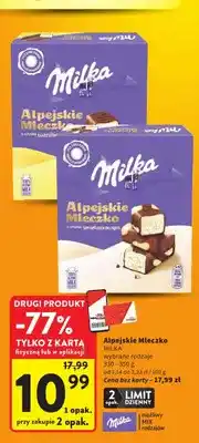 Intermarche Alpejskie mleczko o smaku śmietankowym oferta